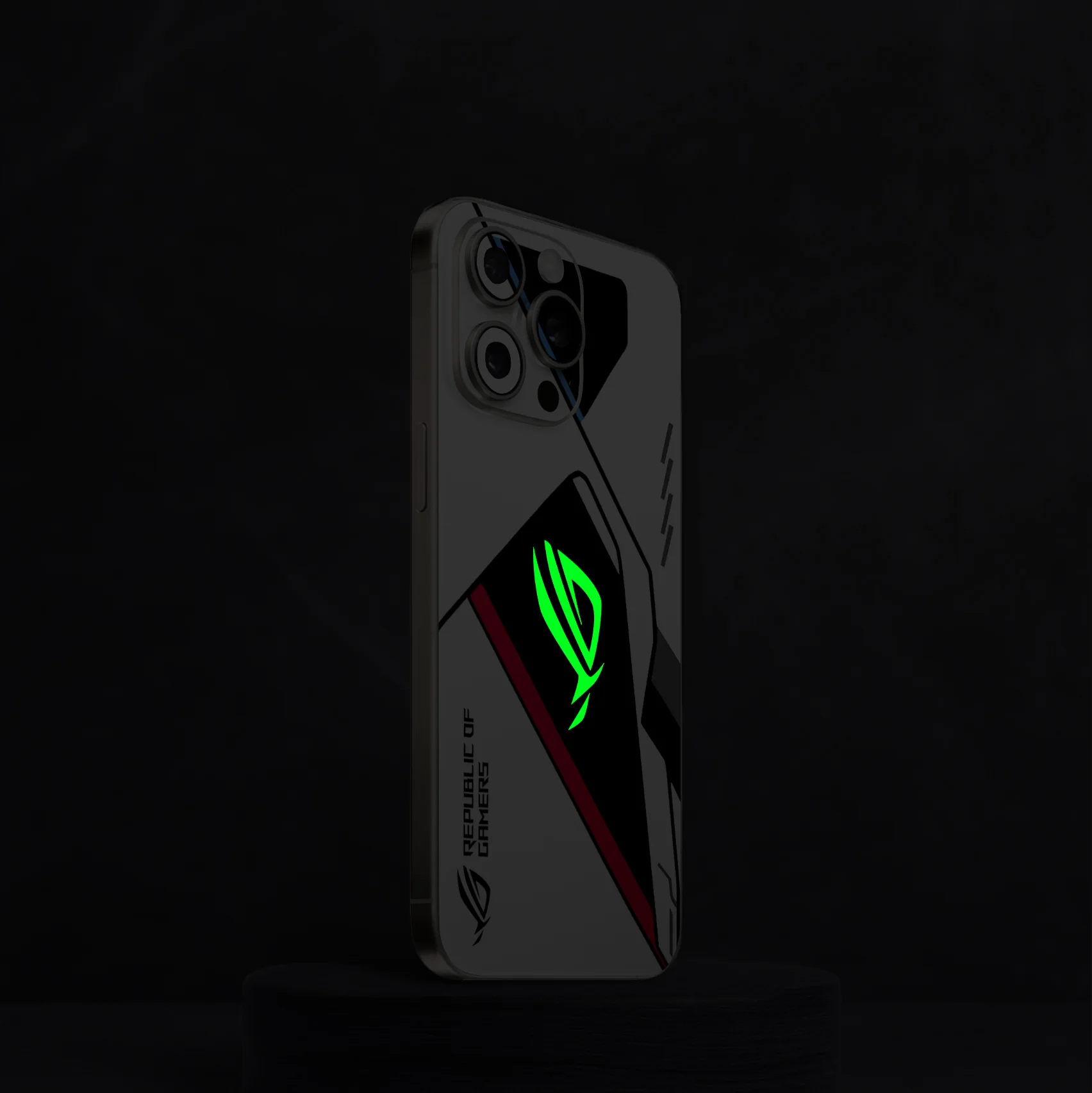 ROG V2 White Neon Mobile Skin - Image 3